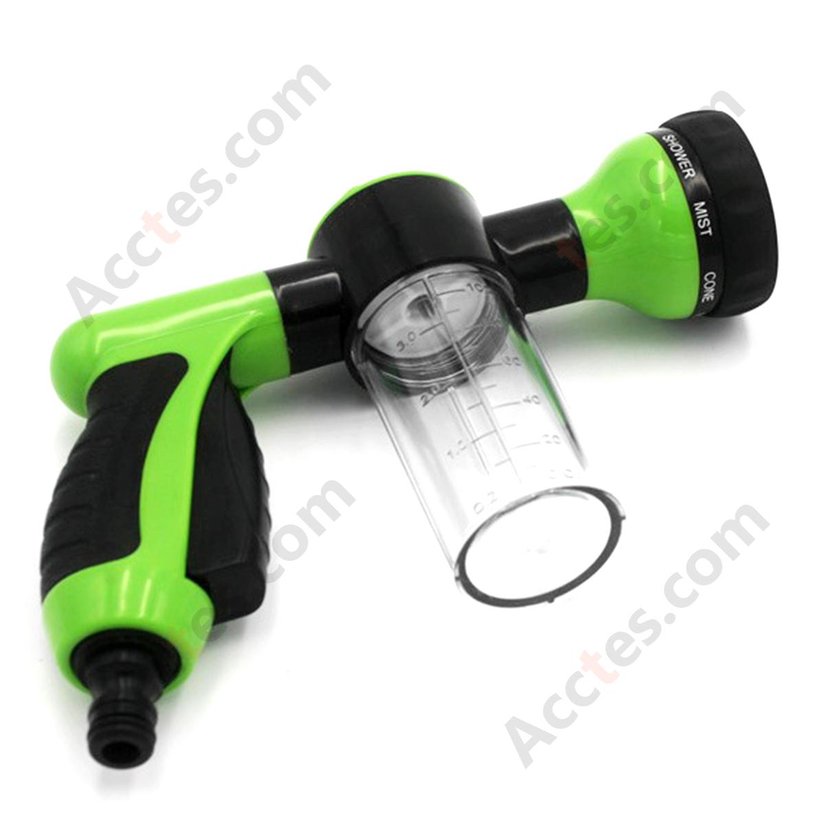 Green 8‑in‑1 Foam High Pressure Car Wash Gun Multi‑Spray Mode Household Vehicle Cleaning Tool