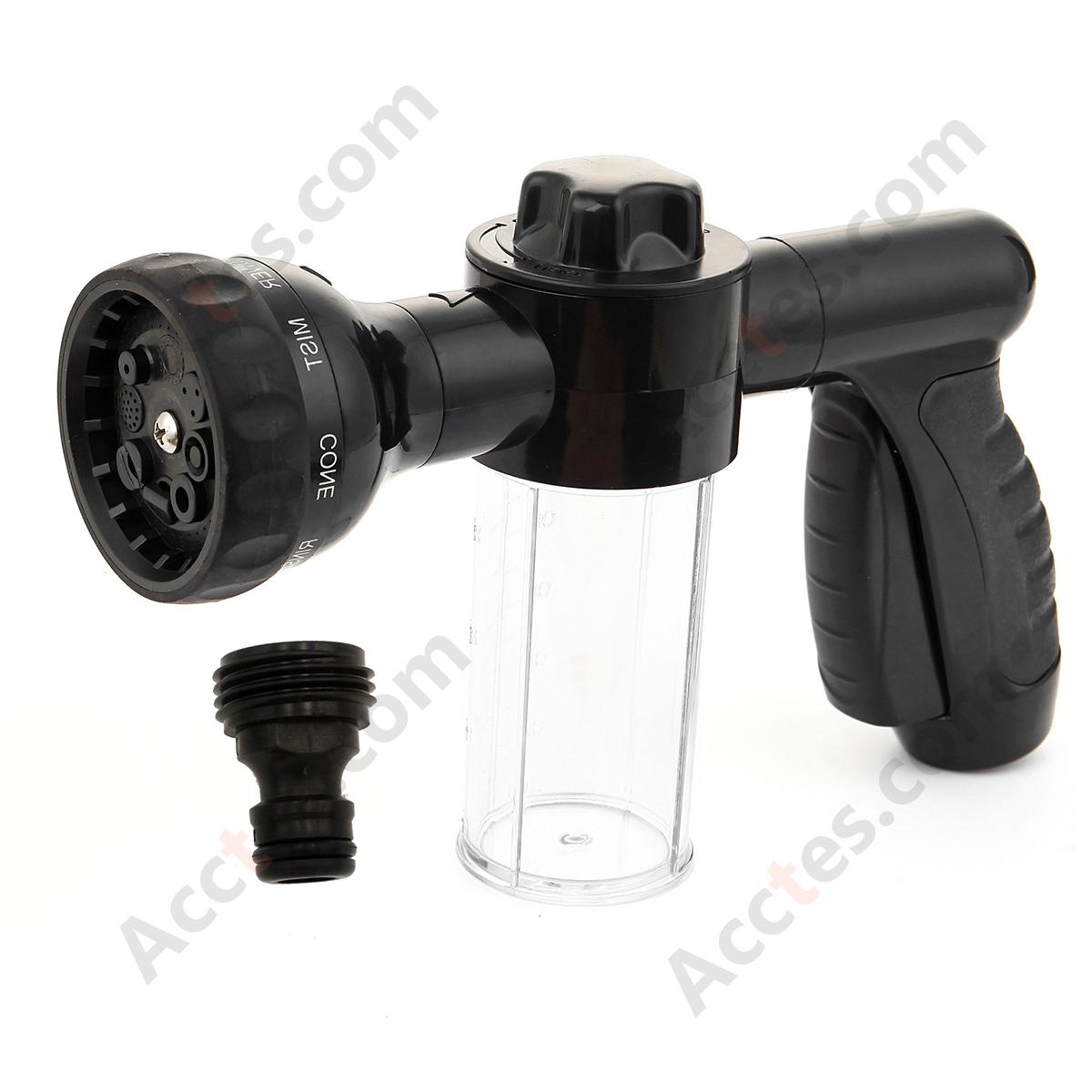 Black 8‑in‑1 Foam High Pressure Car Wash Gun Multi‑Function Household Vehicle Washing Accessory