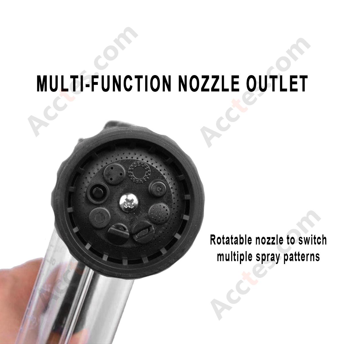 Black 8‑in‑1 Foam High Pressure Car Wash Gun Multi‑Function Household Vehicle Washing Accessory