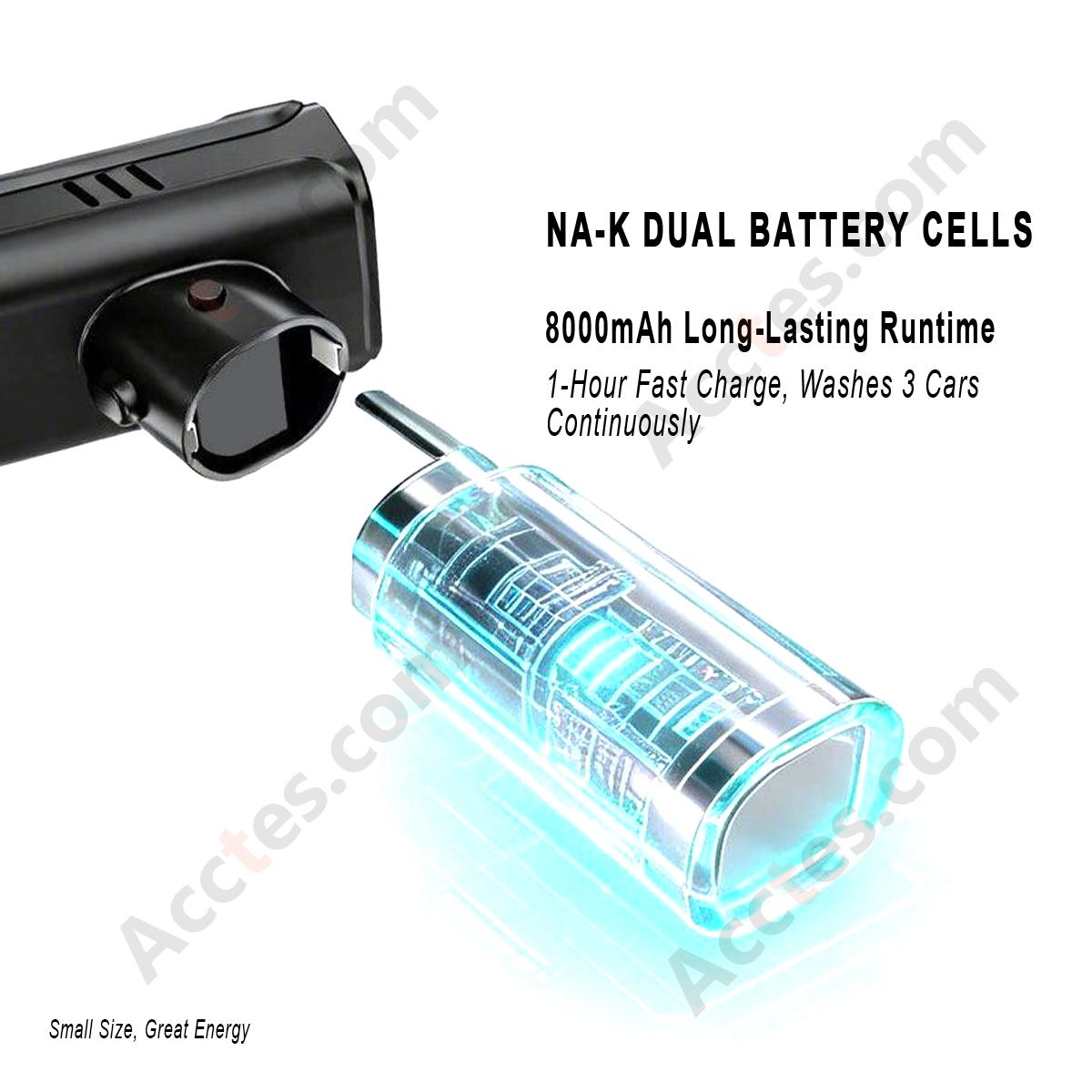 Portable Cordless Lithium Car Washer Gun 2 Batteries 10M Hose 6‑in‑1 Nozzle Storage Bag Car Wash Kit
