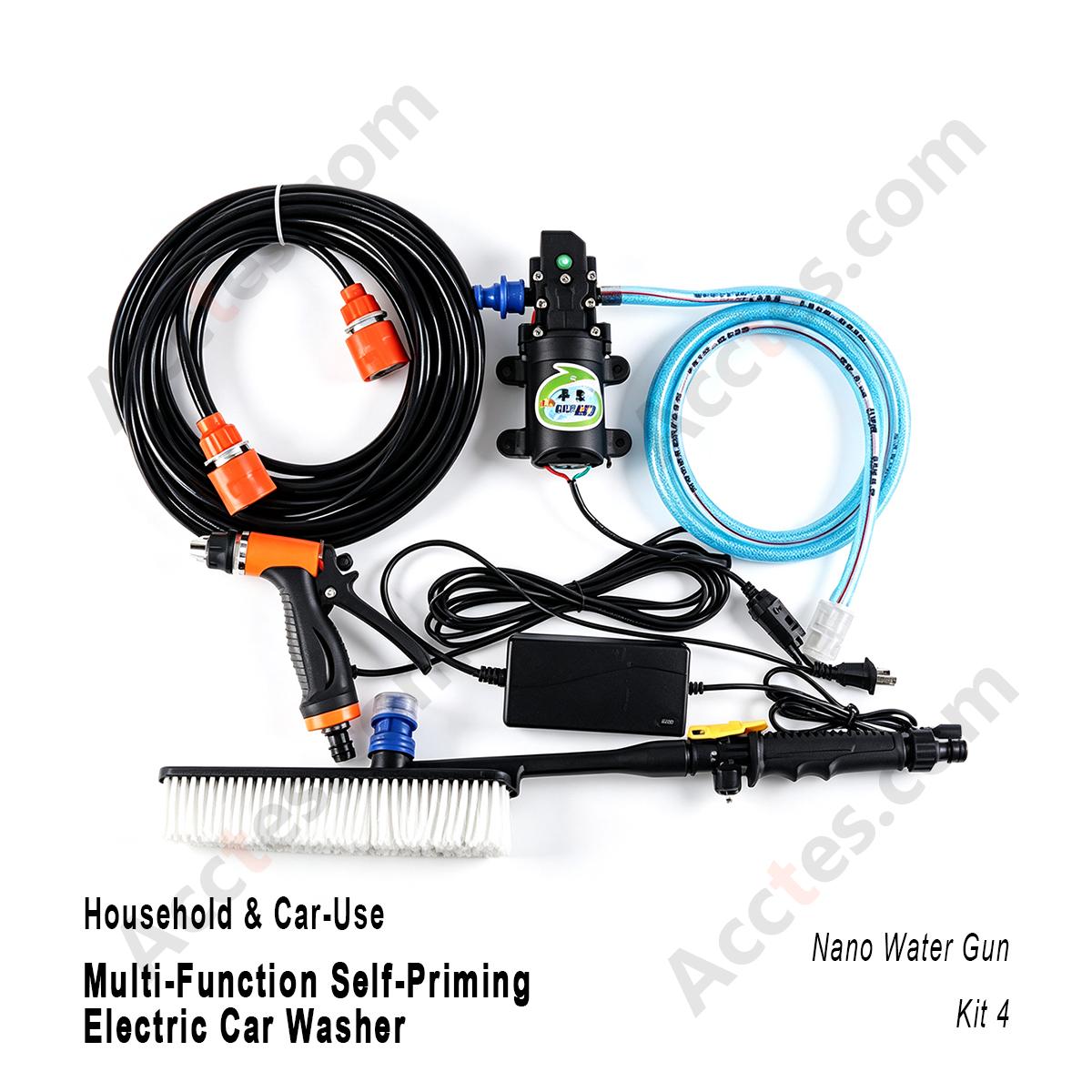 Household Car‑Mounted Self‑Priming Electric Car Washer Multi‑Function Nano Spray Gun Kit 4 Vehicle Washing Tool
