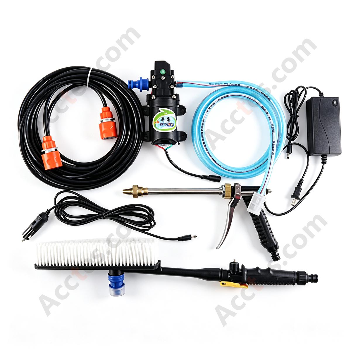 Household Car‑Mounted Self‑Priming Electric Car Washer Multi‑Function Long Spray Gun Kit 4 Vehicle Cleaning Kit