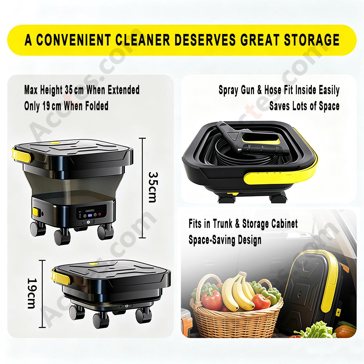Outdoor Portable Cordless Lithium Car Washer Gun With Water Tank 10M Hose 4‑Pcs Accessories Vehicle Cleaning Tool