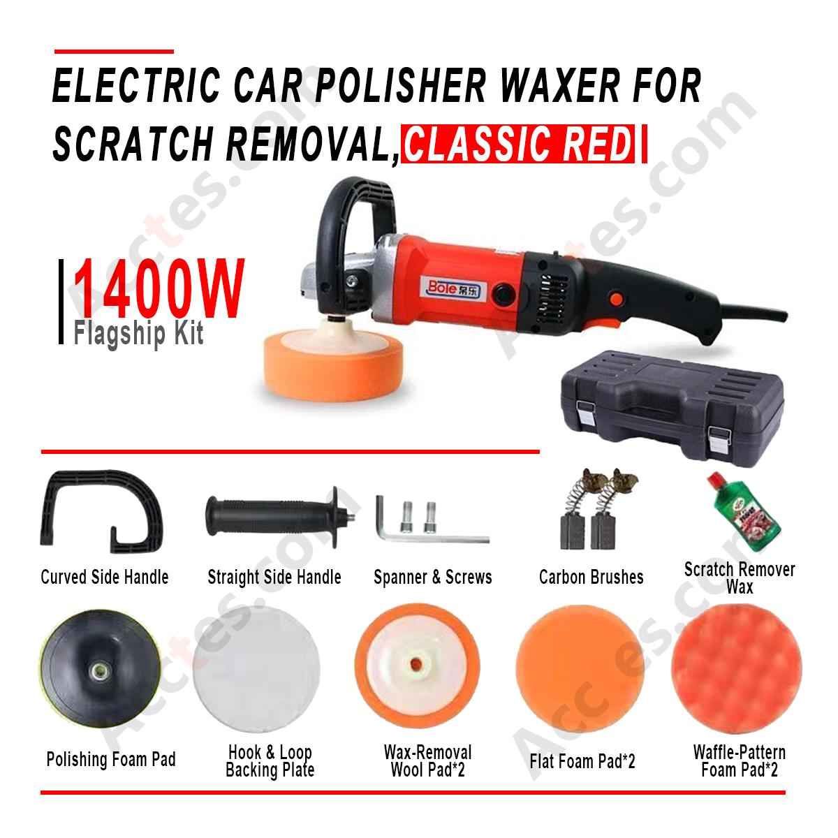 1400W Flagship Electric Car Polisher Waxer Classic Red Kit For Car Scratch Repair Auto Detailing Equipment