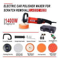 1400W Flagship Electric Car Polisher Waxer Classic Red Kit For Car Scratch Repair Auto Detailing Equipment