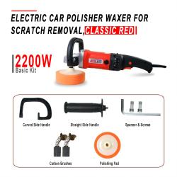 2200W High Power Electric Car Polisher Waxer Classic Red Basic Kit Auto Scratch Repair Detailing Tool
