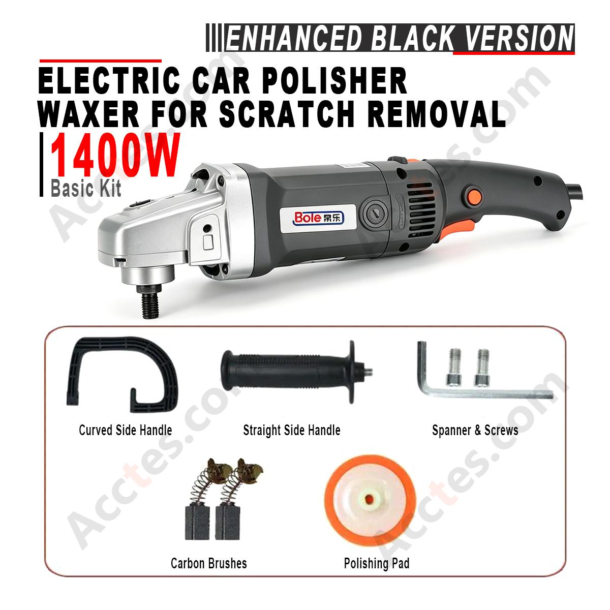 1400W Enhanced Black Electric Car Polisher Waxer Basic Kit Auto Scratch Repair Polishing Machine