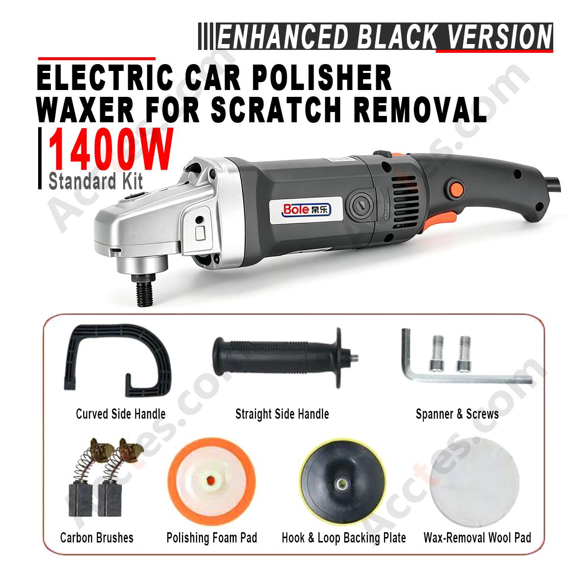 1400W Enhanced Black Electric Car Polisher Waxer Standard Kit Auto Scratch Repair Polishing Machine