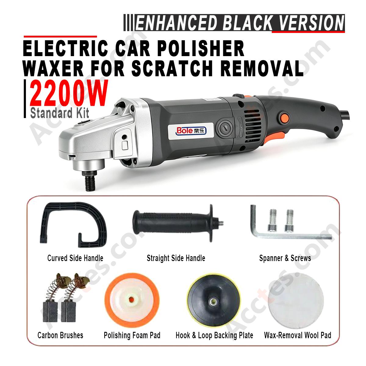 2200W Enhanced Black Electric Car Polisher Waxer Standard Kit Auto Scratch Repair Polishing Machine
