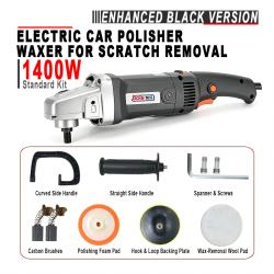 1400W Enhanced Black Electric Car Polisher Waxer Standard Kit Auto Scratch Repair Polishing Machine