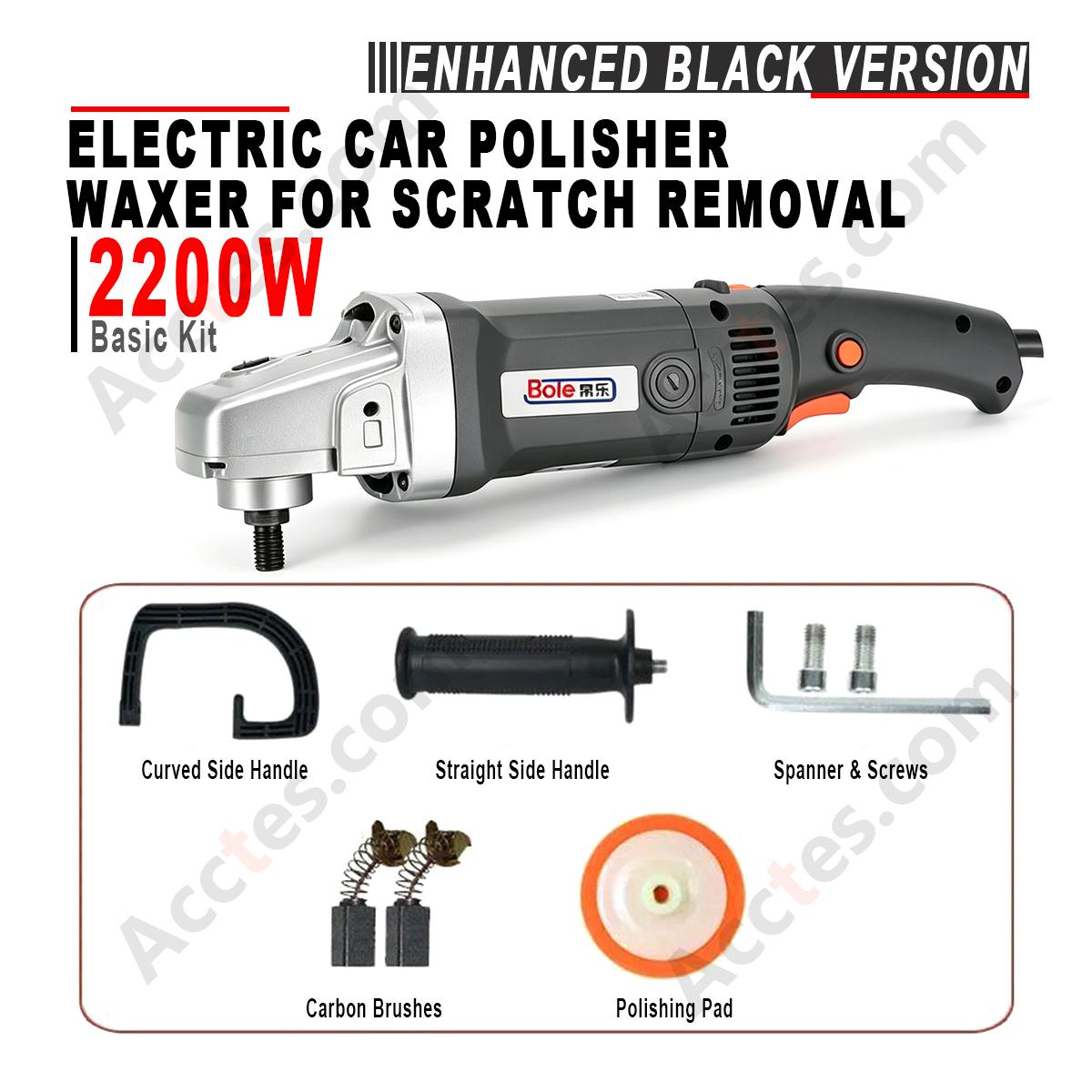 2200W Enhanced Black Electric Car Polisher Waxer Basic Kit Auto Scratch Repair Polishing Machine