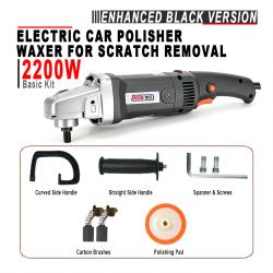 2200W Enhanced Black Electric Car Polisher Waxer Basic Kit Auto Scratch Repair Polishing Machine
