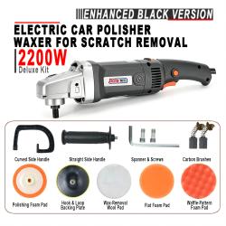 2200W Enhanced Black Electric Car Polisher Waxer Deluxe Kit Auto Scratch Repair Polishing Machine