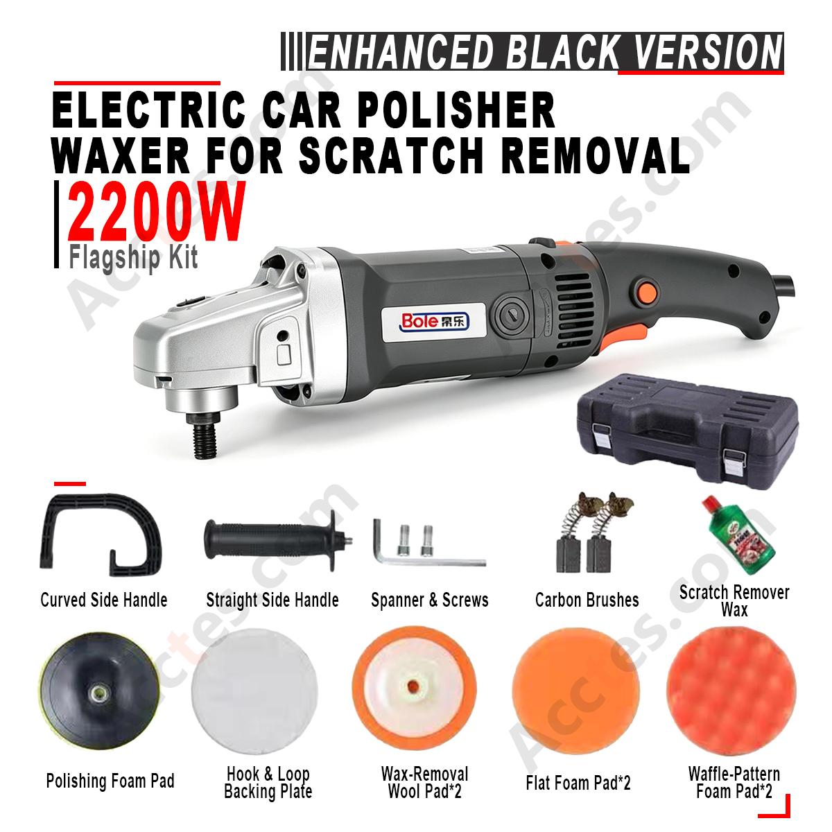 2200W Enhanced Black Electric Car Polisher Waxer Flagship Kit Auto Scratch Repair Polishing Machine
