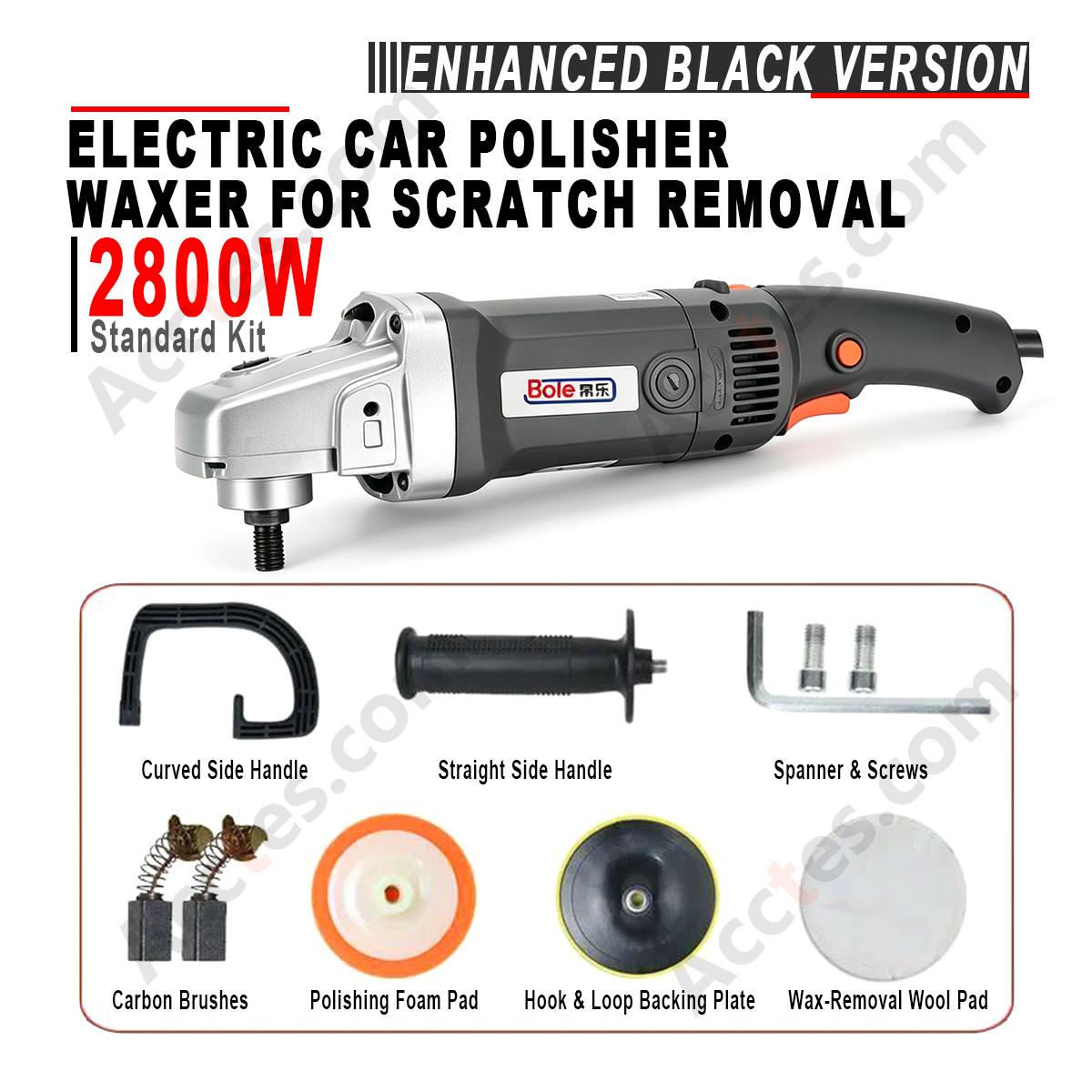 2800W Enhanced Black Electric Car Polisher Waxer Standard Kit Auto Scratch Repair Polishing Machine