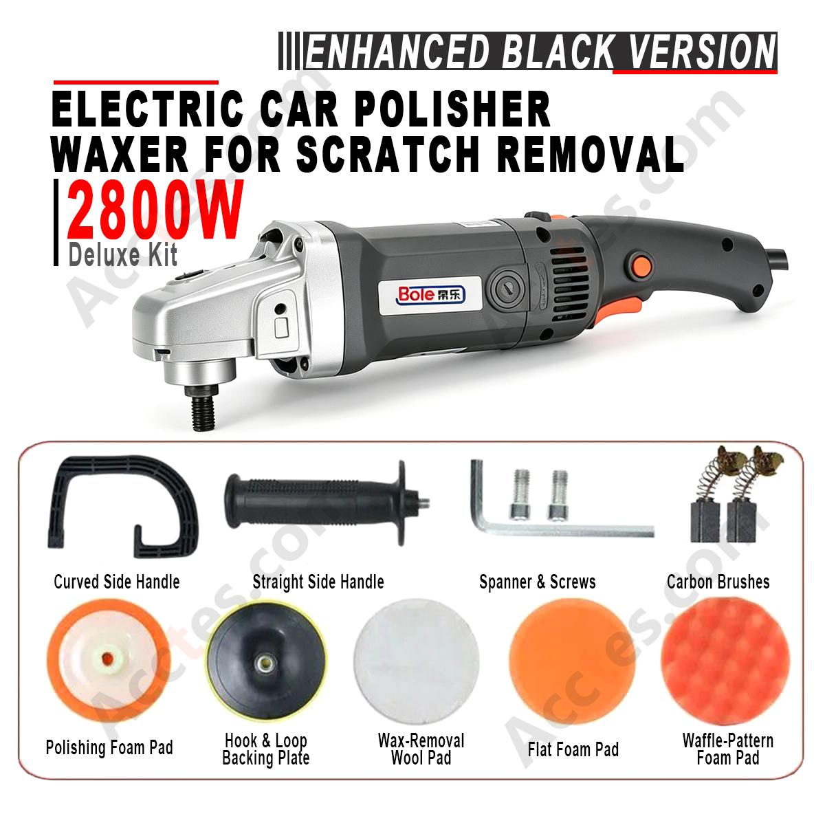2800W Enhanced Black Electric Car Polisher Waxer Deluxe Kit Auto Scratch Repair Polishing Machine