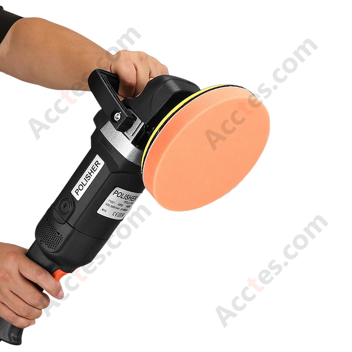 8‑Speed 1400W 220V Household Car Polisher Waxer Insulated Gloss Black Head with 8 Polishing Pads Auto Detailing Machine