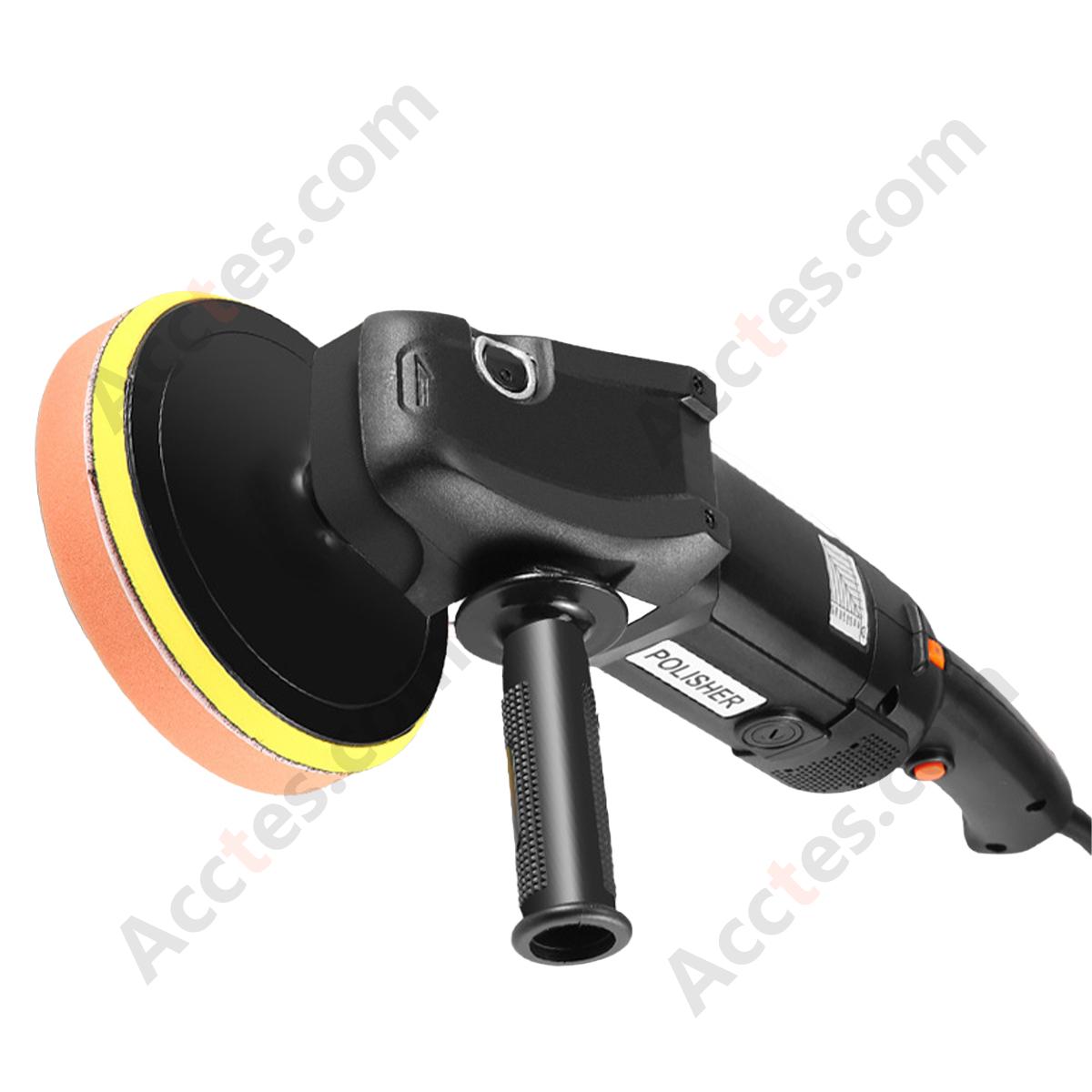 8‑Speed 1400W 220V Household Car Polisher Waxer Insulated Gloss Black Head with 15 Polishing Pads Auto Detailing Machine