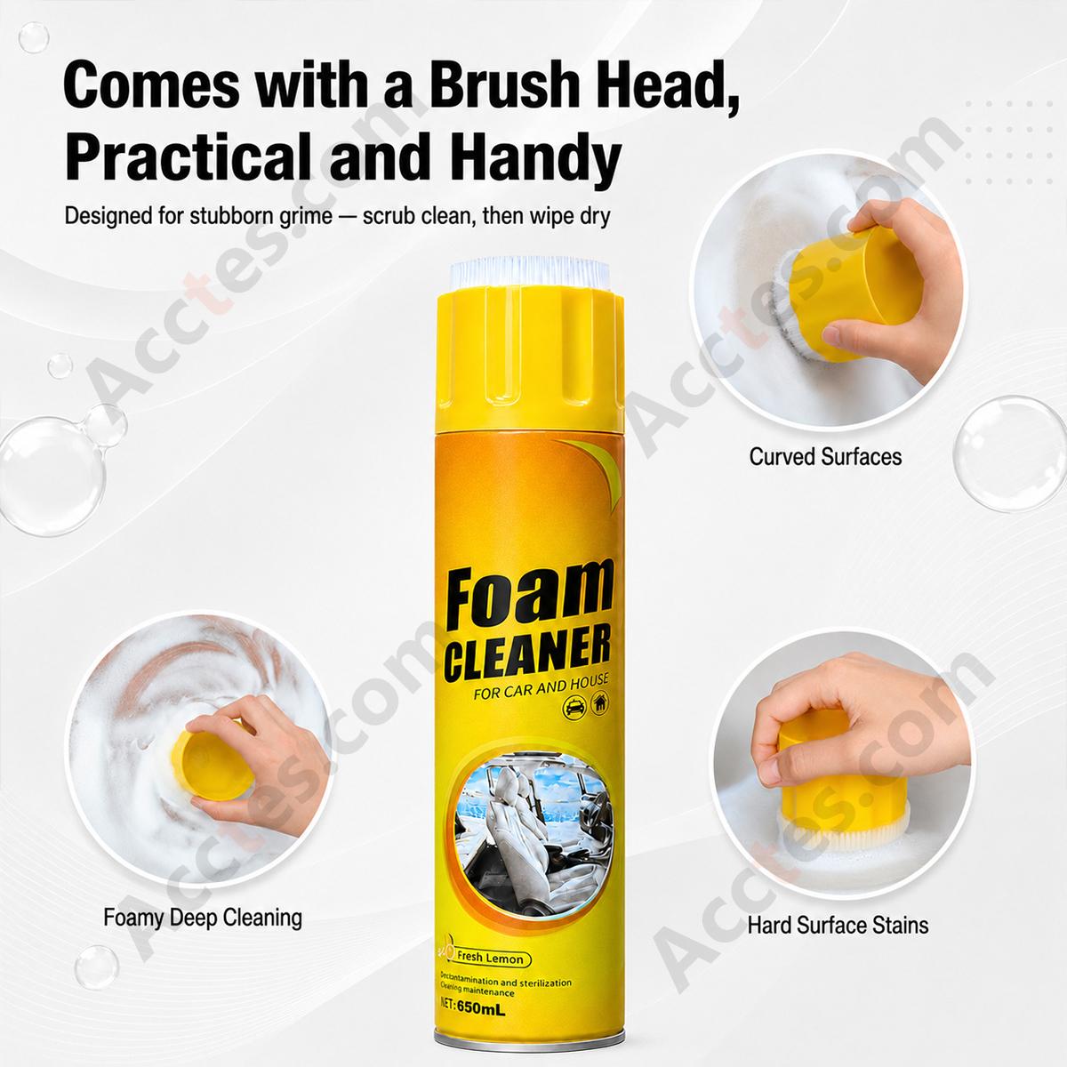 Multifunctional Foam Cleaner 650ML No‑Rinse Car Home Use Leather Seat Interior