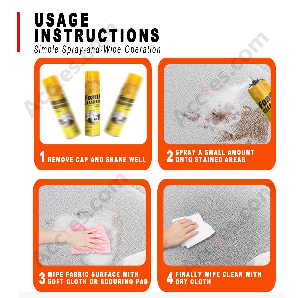 Multifunctional Foam Cleaner 650ML No‑Rinse Car Home Use Leather Seat Interior