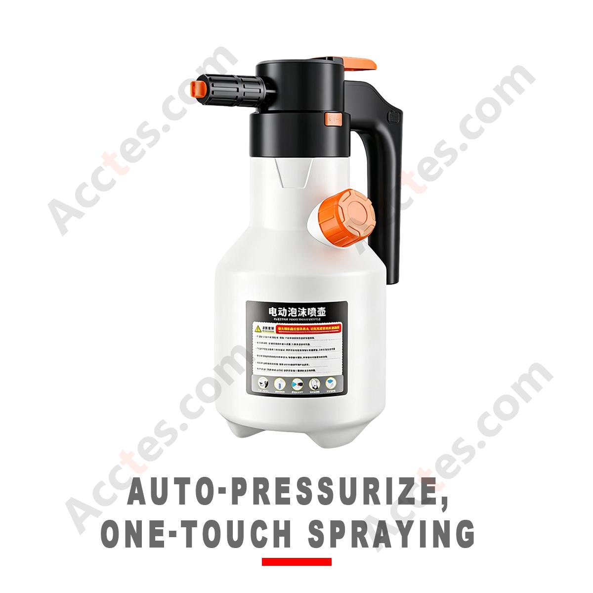 Upgraded 2L Electric Pressure Car Wash Foam Sprayer White Portable Vehicle Foam Washer for Home Use
