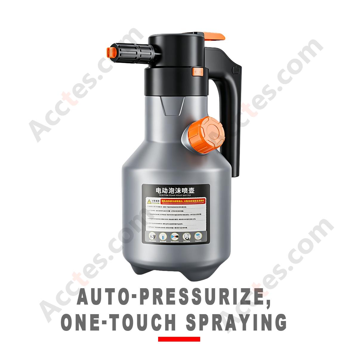 Upgraded 2L Electric Pressure Car Wash Foam Sprayer Grey Portable Home Vehicle Foam Washing Tool