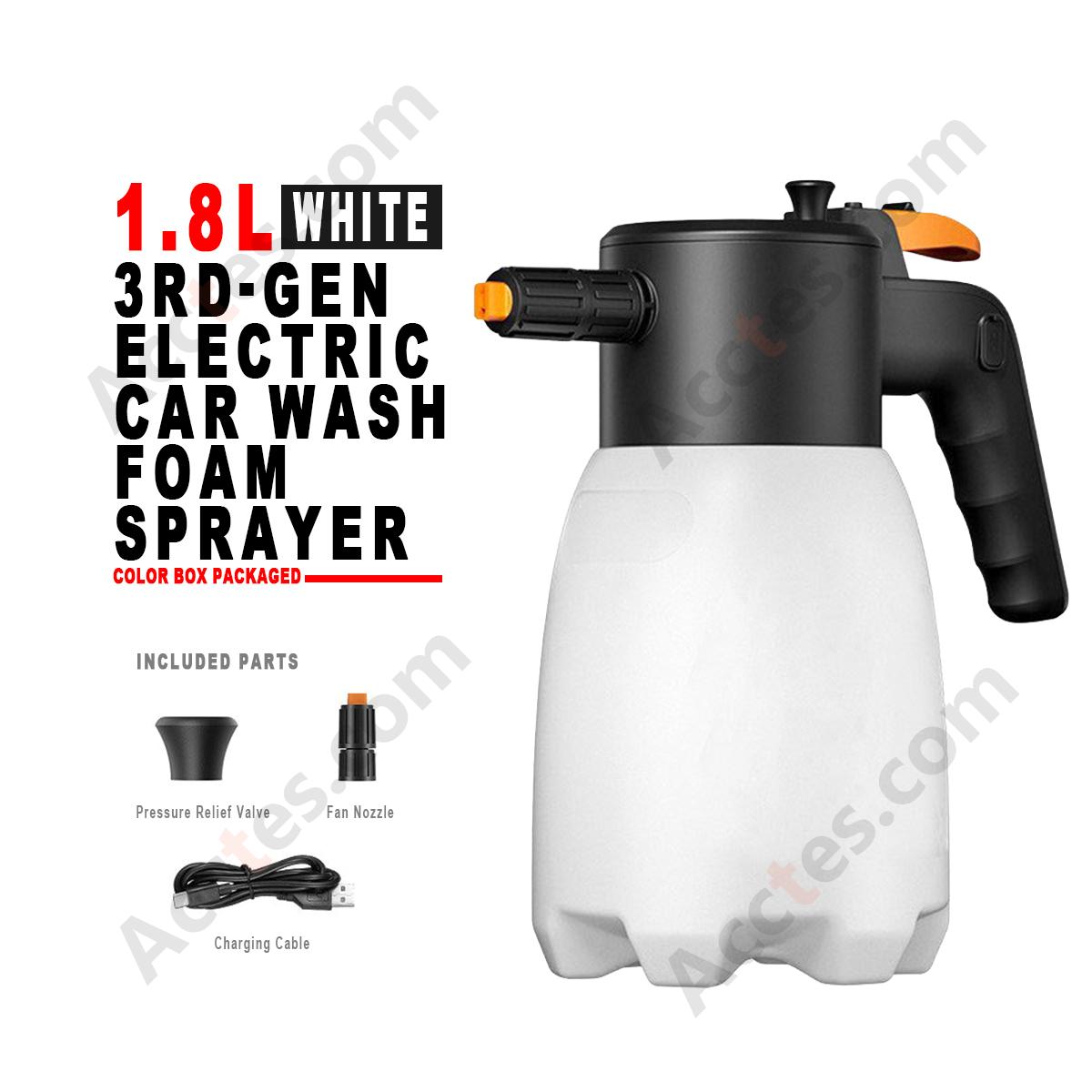 1.8L 3rd Generation Electric Car Wash Foam Sprayer White With Color Box Packaging Vehicle Cleaning Foam Gun