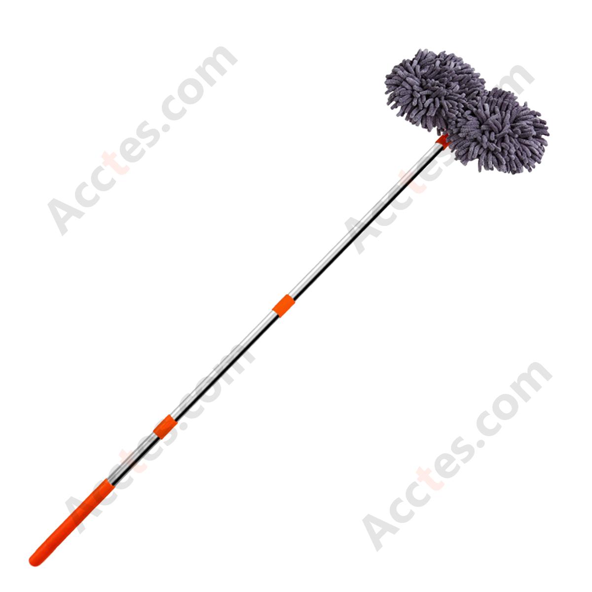 Car Wash Mop Orange Single Complete Set With Handle & Mop Head Soft Microfiber Vehicle Cleaning Brush
