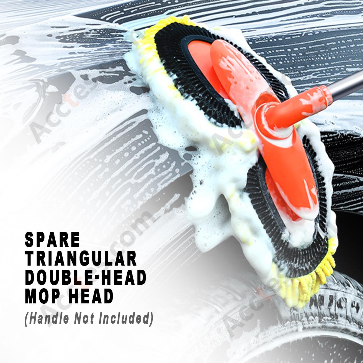 Spare Triangular Double‑Head Replacement Mop Head for Car Washing, Handle Not Included