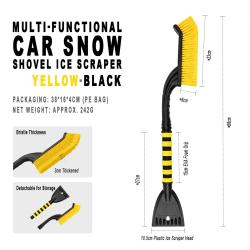 Yellow‑Black Multi‑Functional Car Snow Shovel Ice Scraper Winter Snow Frost Remover for Vehicle