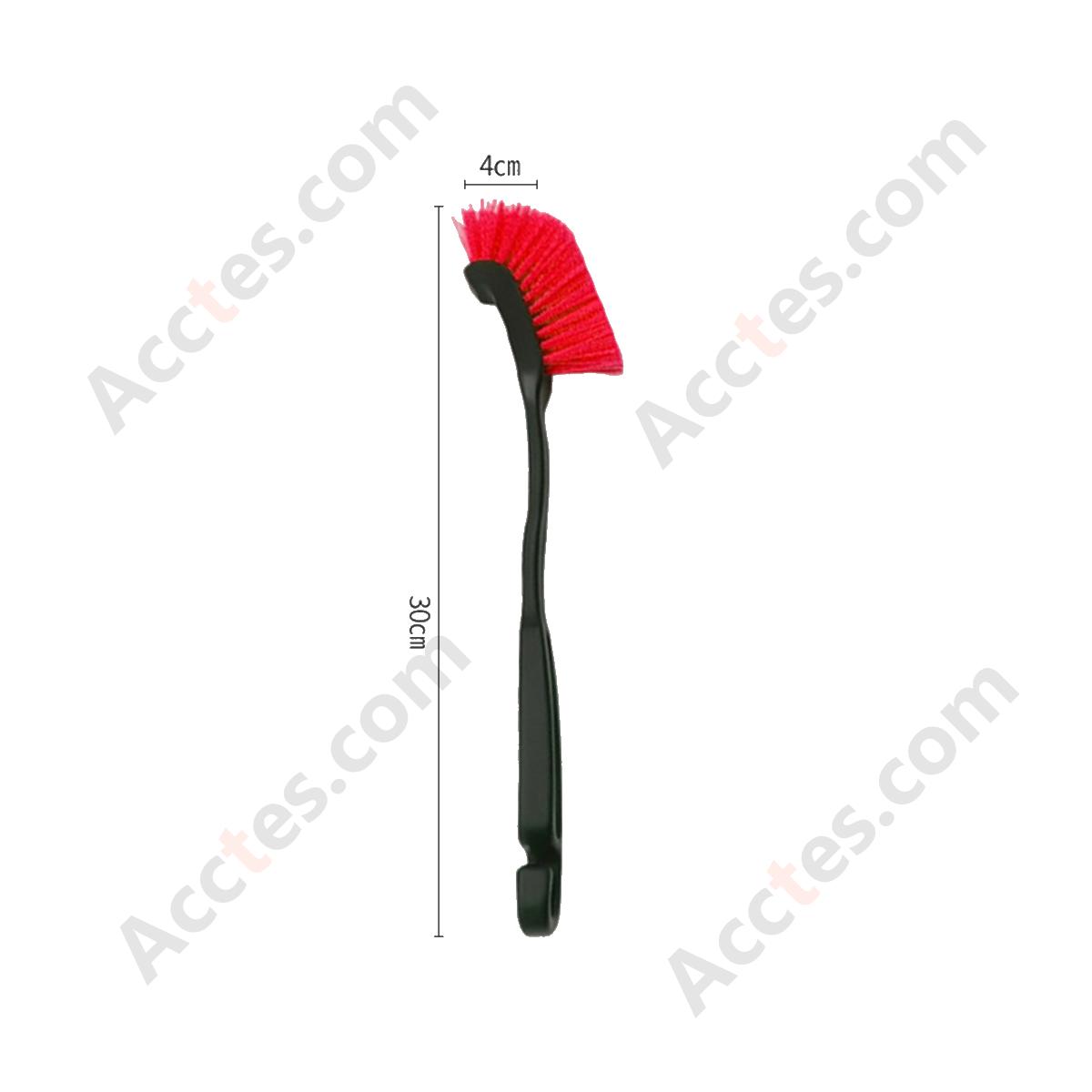 Red Car Wheel Tire Cleaning Brush Soft Bristle Rim Brake Dust Removal Washing Tool