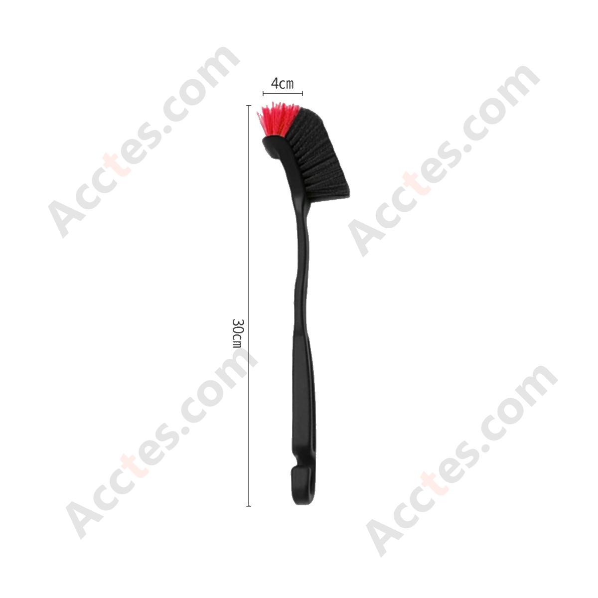 Red‑Black Car Wheel Tire Cleaning Brush Soft Bristle Rim Grime Brake Dust Remover