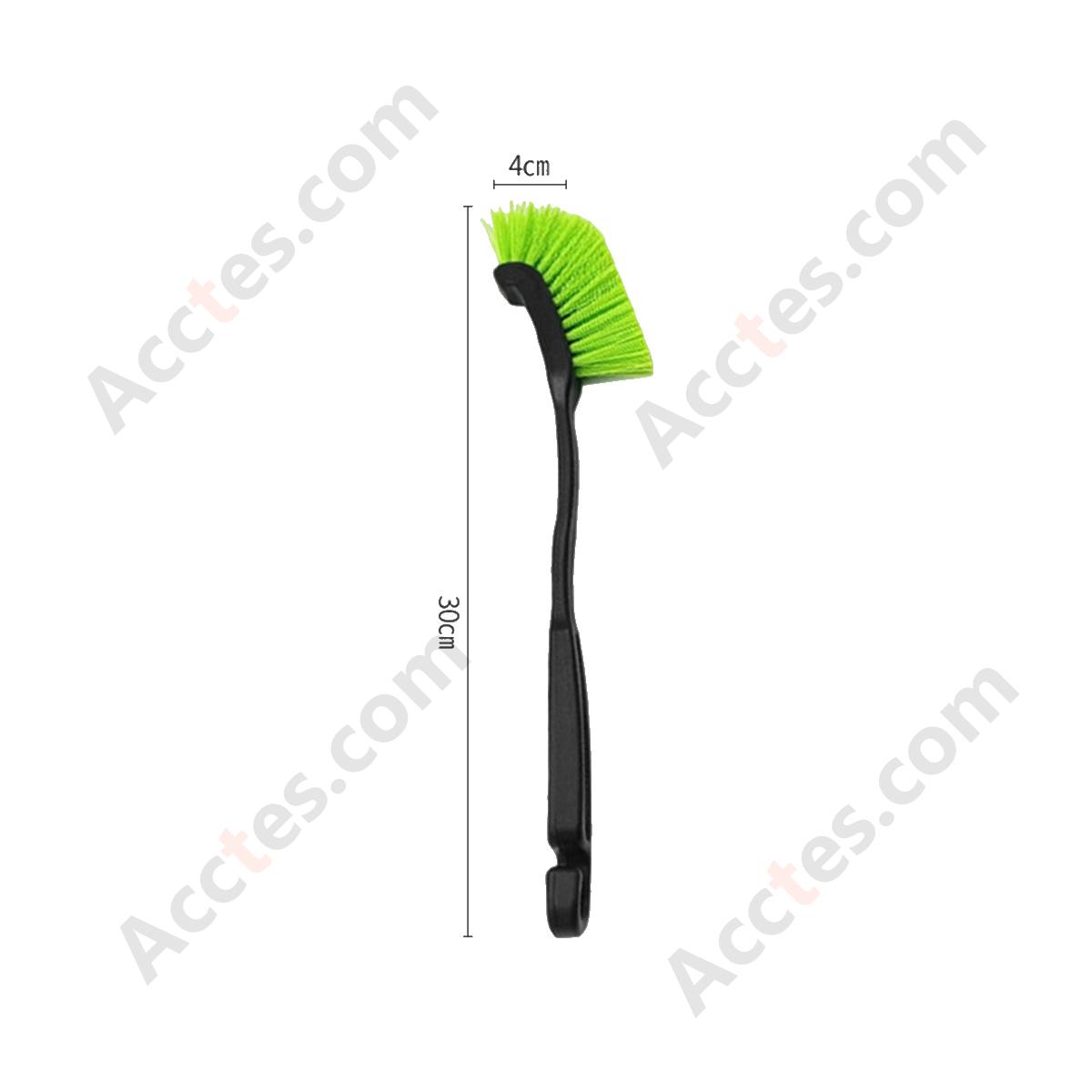 Green Car Wheel Tire Cleaning Brush Soft Bristle Rim Brake Dust Mud Removal Tool