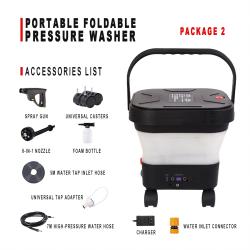 Upgraded 10Pcs Kit Foldable High Power Car Washer 6‑in‑1 Multi‑Mode Spray Nozzle Portable Car Washing Machine