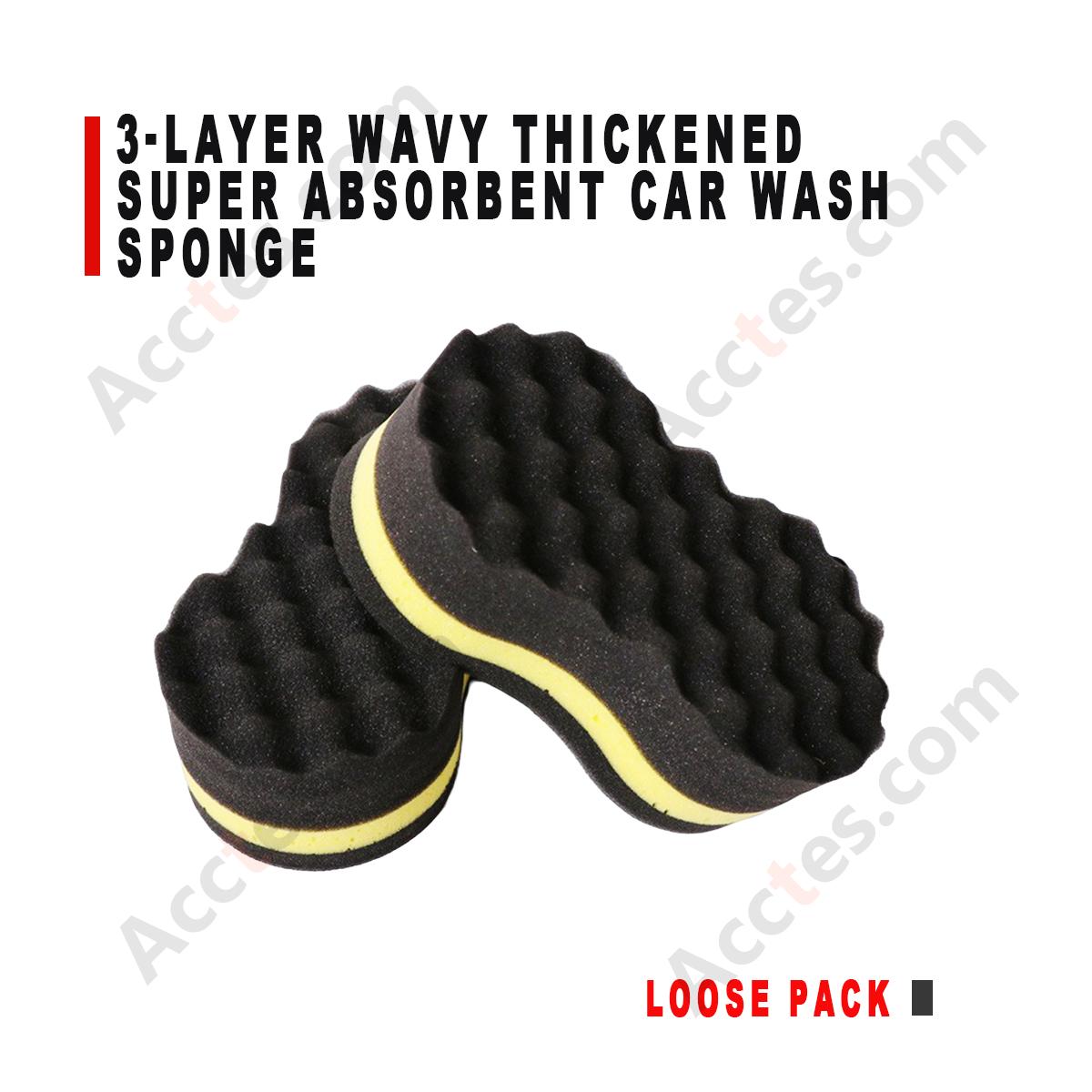 3 Layer Wavy Thick Car Wash Sponge Loose Bulk Super Absorbent High Density Foam Auto Cleaning Washing Tool