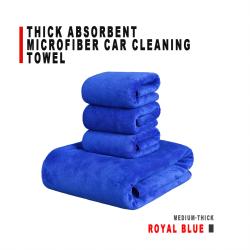 Royal Blue Medium‑Thick Microfiber Car Towel Super Absorbent Lint‑Free Vehicle Drying Cleaning Cloth