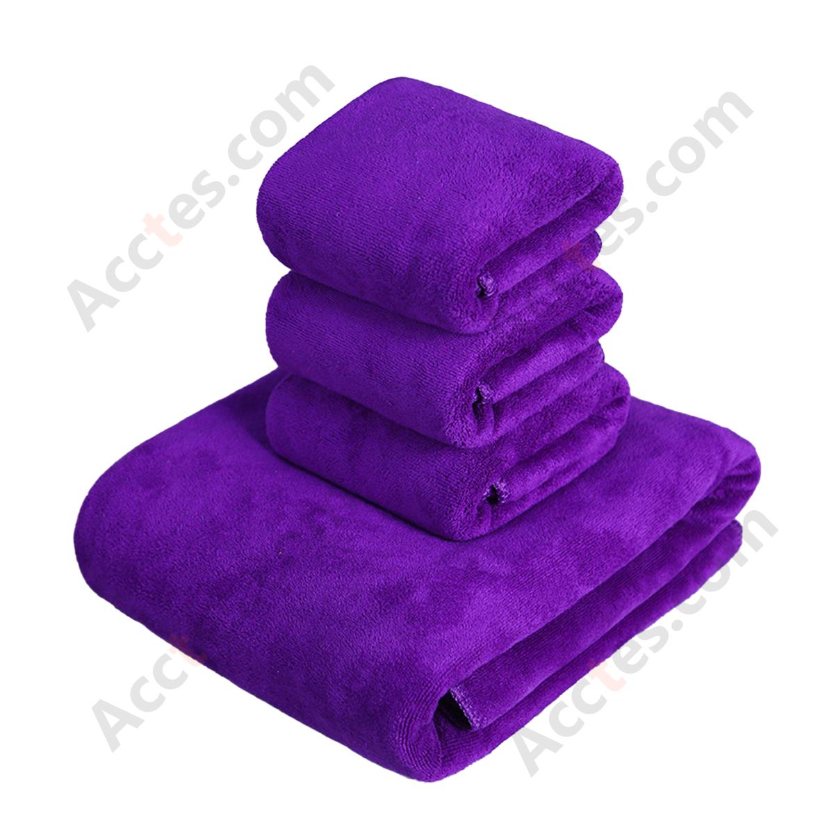 Dark Purple Medium‑Thick Microfiber Car Towel Super Absorbent Lint‑Free Vehicle Wash Drying Cloth