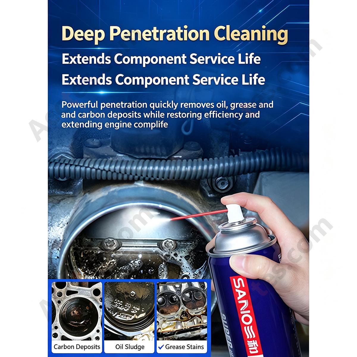Car Carburetor Cleaner Spray Remove Oil Grease Carbon Deposit for Auto Engine Parts Maintenance