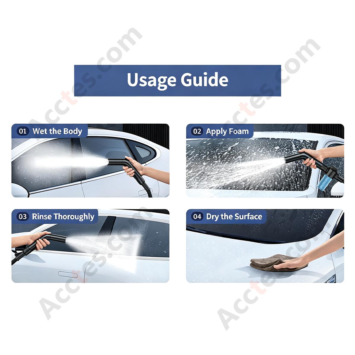 Black High Pressure Car Wash Gun 6M Expandable Water Hose Spiral Boost Washer With Foam Pot For Vehicle Cleaning