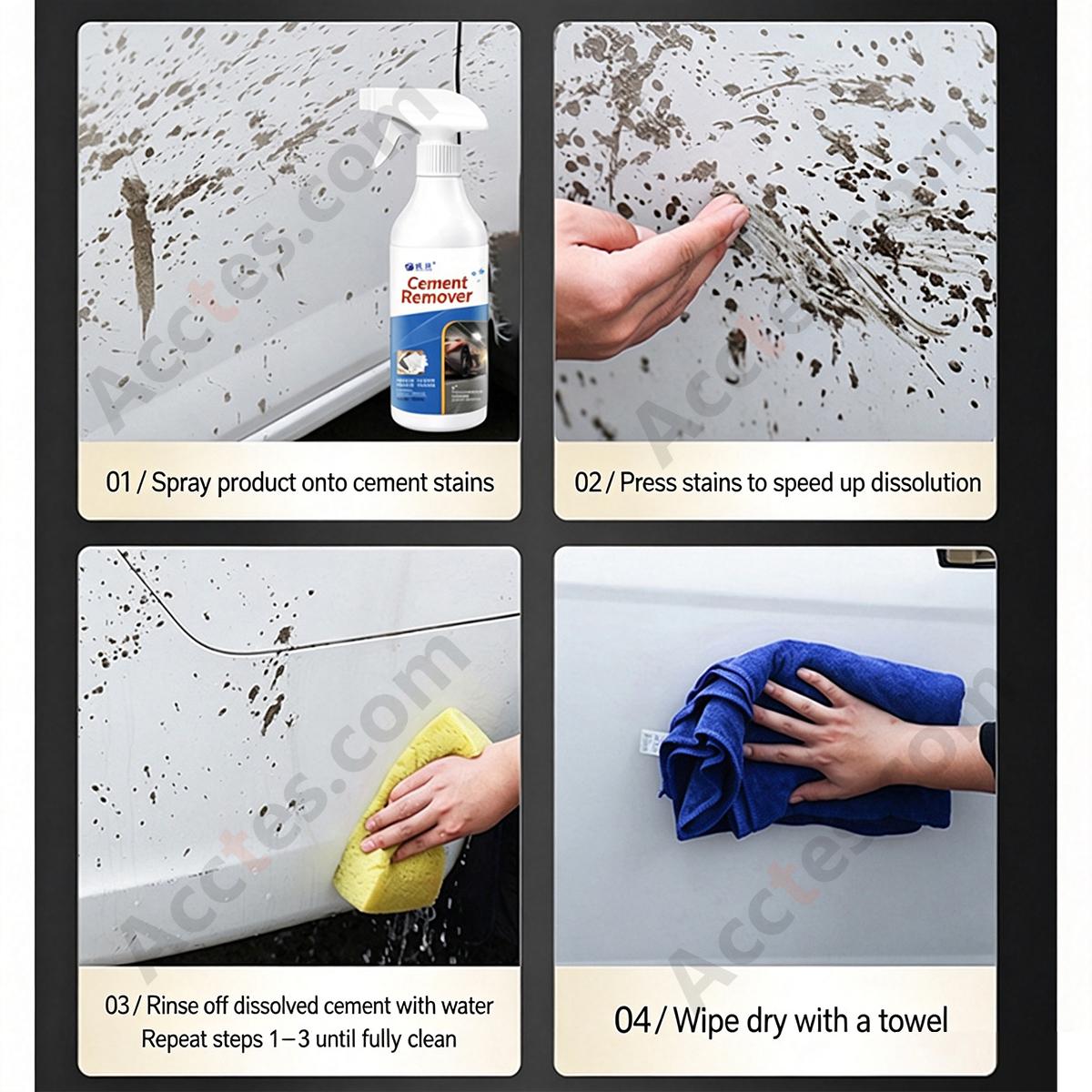 Car Cement Stain Remover Concrete Dirt Cleaner For Auto Paint Surface Cleaning