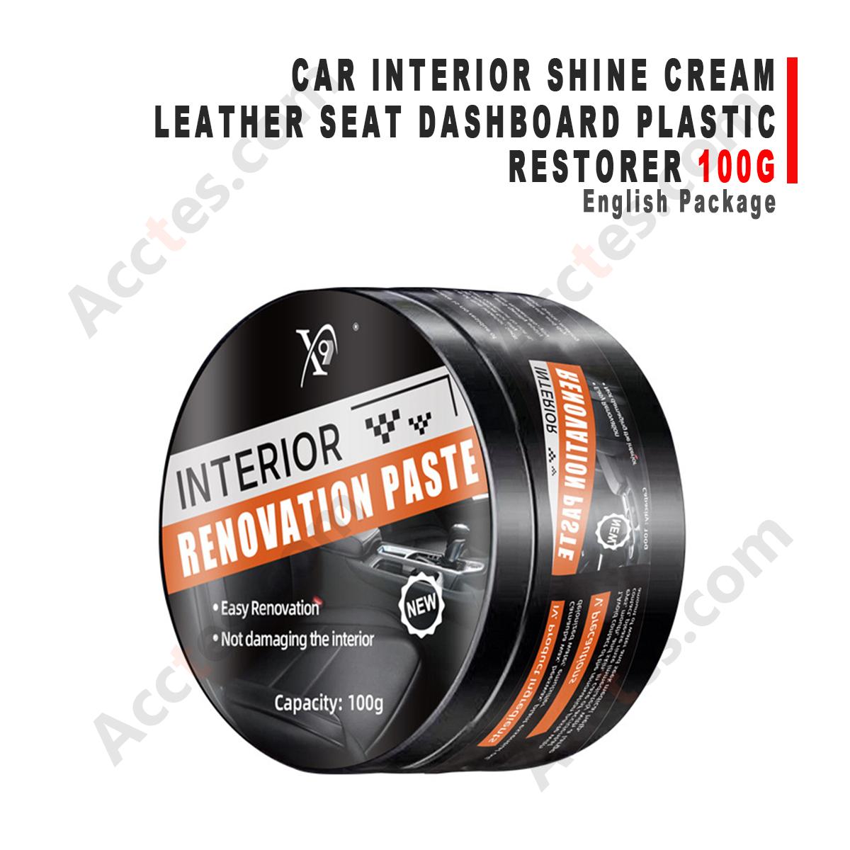 100g Car Interior Shine Cream Leather Dashboard Plastic Restorer English Packaging
