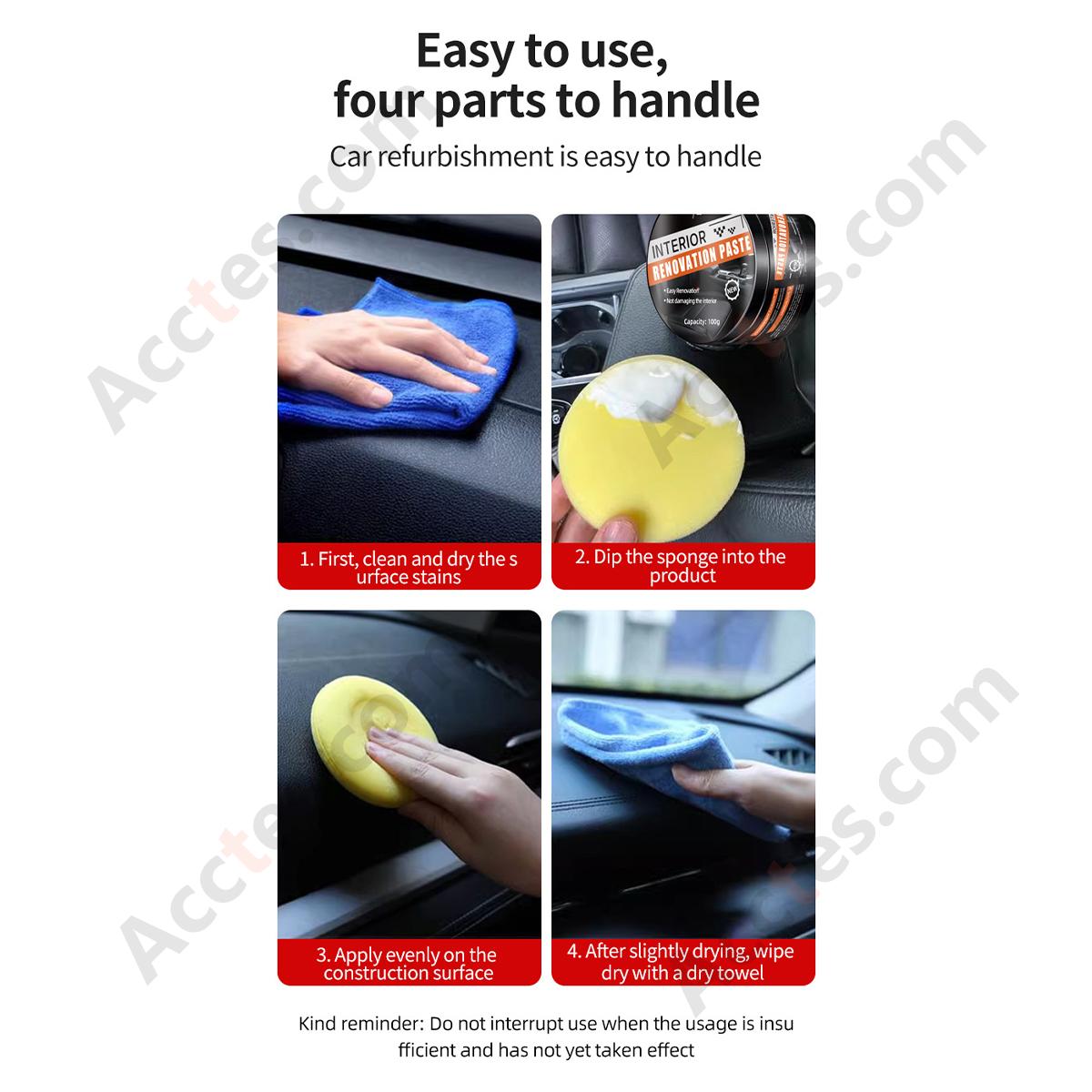 100g Car Interior Shine Cream Leather Dashboard Plastic Restorer English Packaging