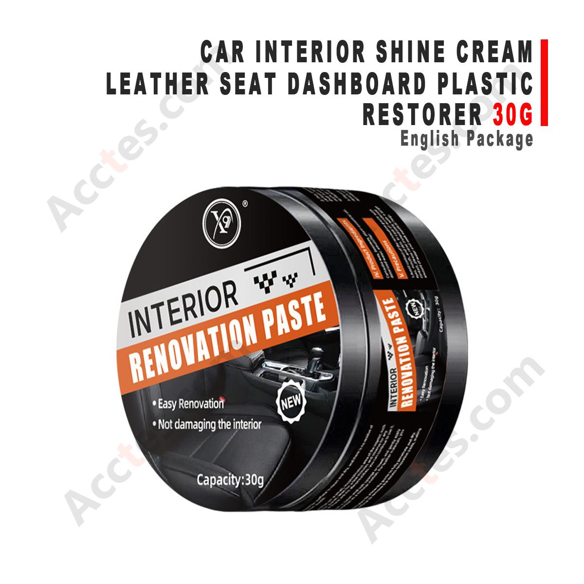 30g Car Interior Shine Cream Leather Dashboard Plastic Refurbish Paste English Packaging