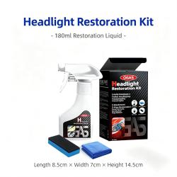 180ML Complete Kit Car Headlight Restoration Liquid Foggy Yellow Lamp Lens Refurbish Set
