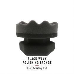 Black Wavy Hand Polishing Sponge Pad For Manual Car Paint Polishing Buffing Work
