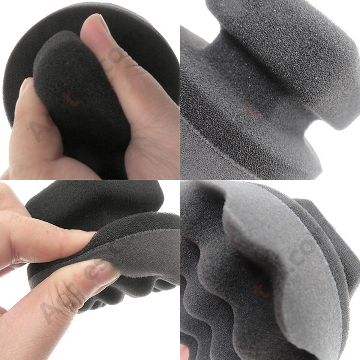 Black Wavy Hand Polishing Sponge Pad For Manual Car Paint Polishing Buffing Work