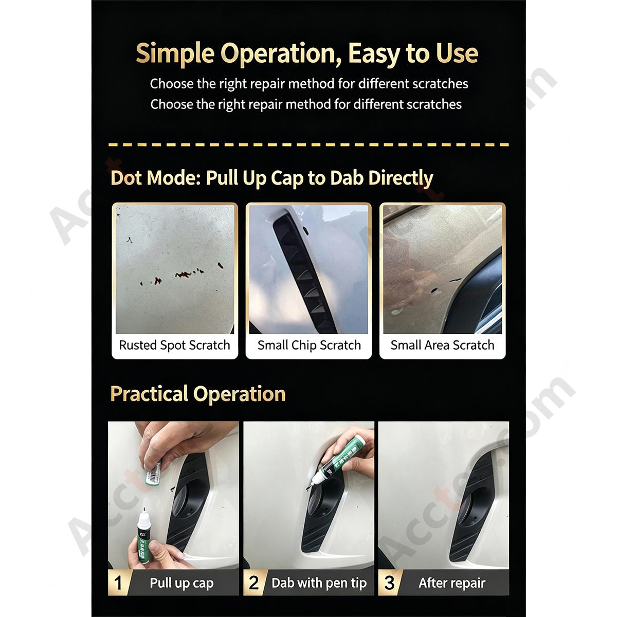Universal Gold Car Touch Up Paint Pen Auto Body Scratch Chip Repair DIY Paint Restoration