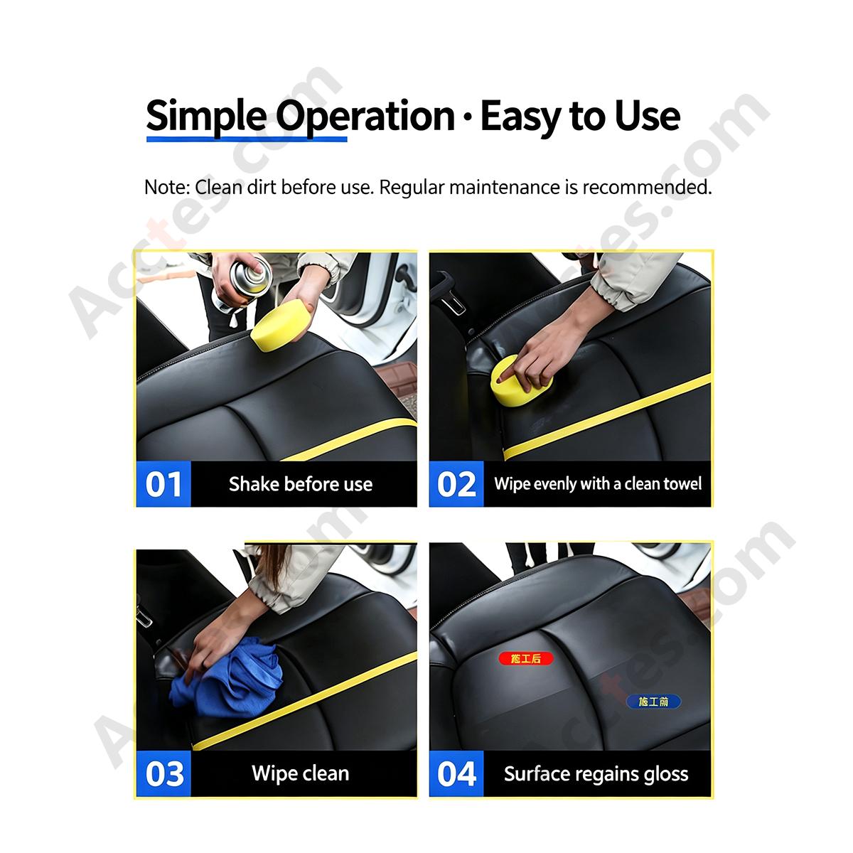 Car Dashboard Wax Interior Care Agent For Leather Plastic Trim Gloss Anti‑Aging Protection