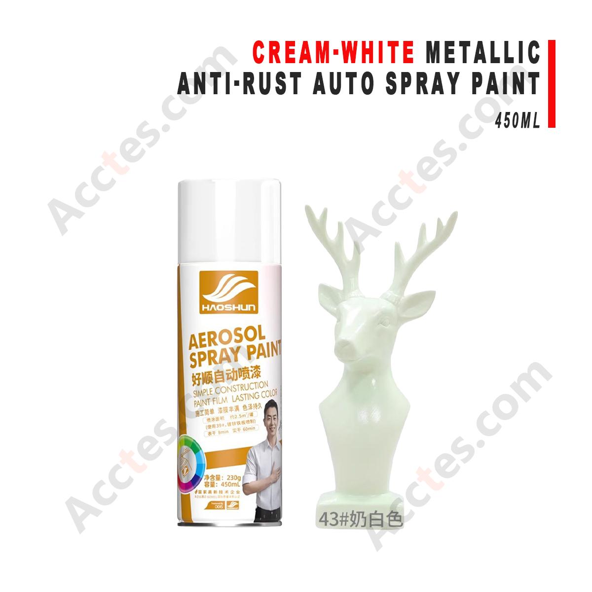 450ML Cream‑White Metallic Color Change Anti‑Rust Spray Paint For Car Body