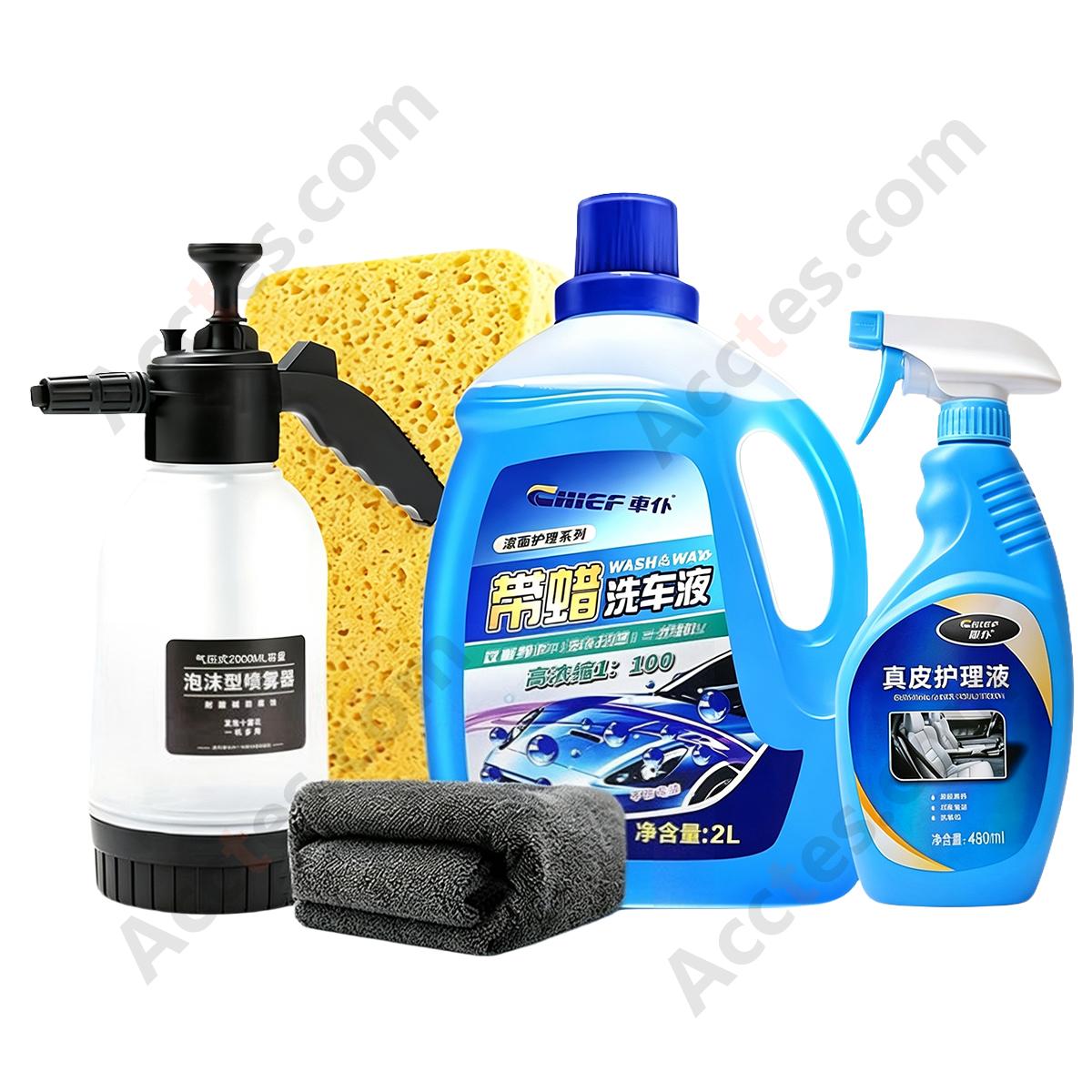 2L Wax Added Car Wash Shampoo Full Auto Detailing Kit